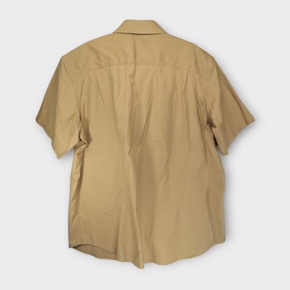 Mens Carhartt Khaki Tan Heavy Short Sleeve Button Down Work Shirt Size XL - Picture 5 of 6